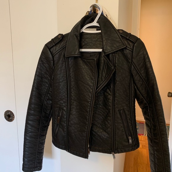 Faux leather moto jacket
